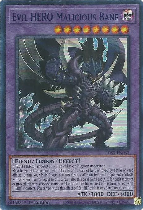 Evil HERO Malicious Bane (Blue) [LDS3-EN033] Ultra Rare | Jomio and Rueliete's Cards and Comics
