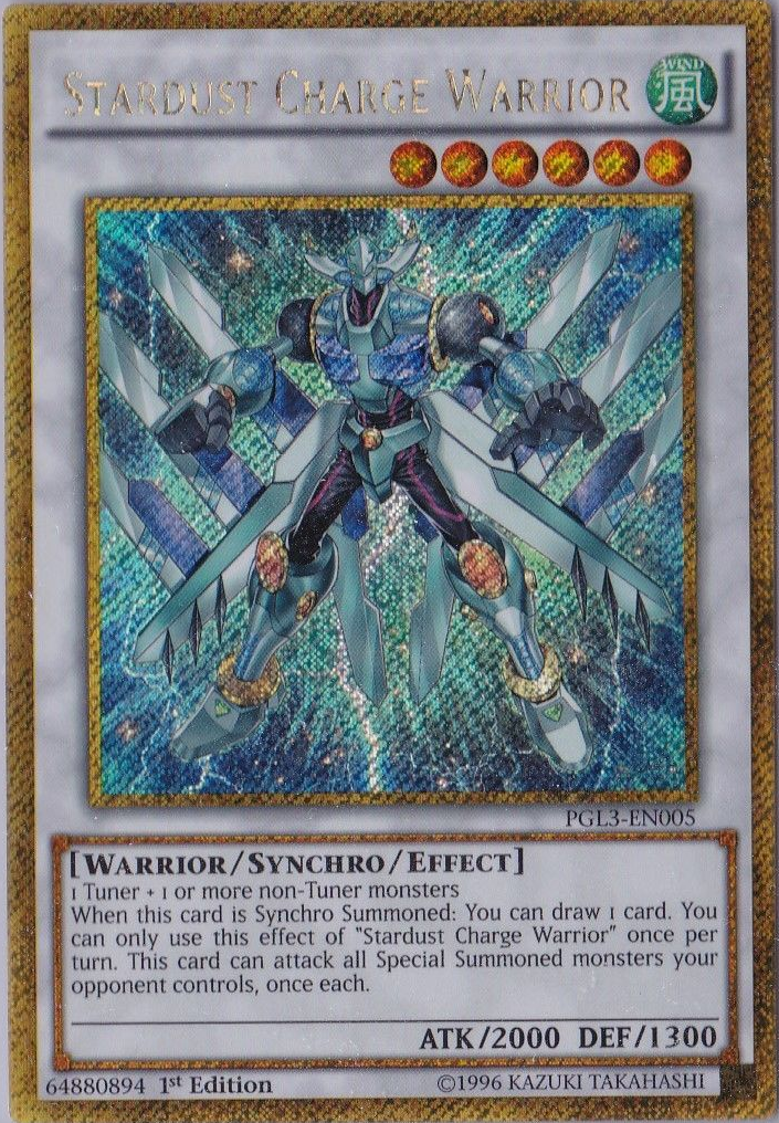 Stardust Charge Warrior [PGL3-EN005] Gold Secret Rare | Jomio and Rueliete's Cards and Comics