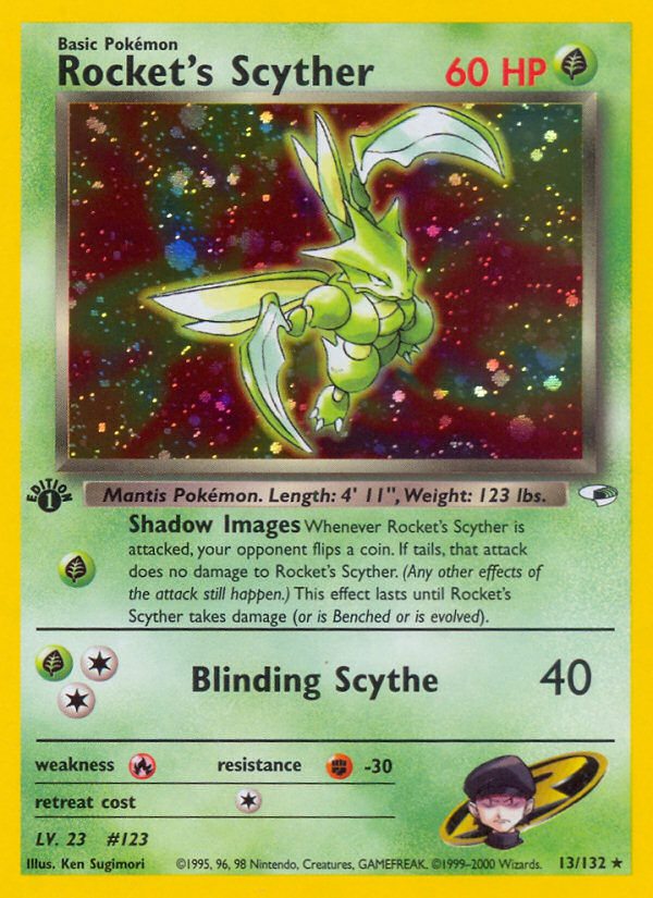 Rocket's Scyther (13/132) [Gym Heroes 1st Edition] | Jomio and Rueliete's Cards and Comics
