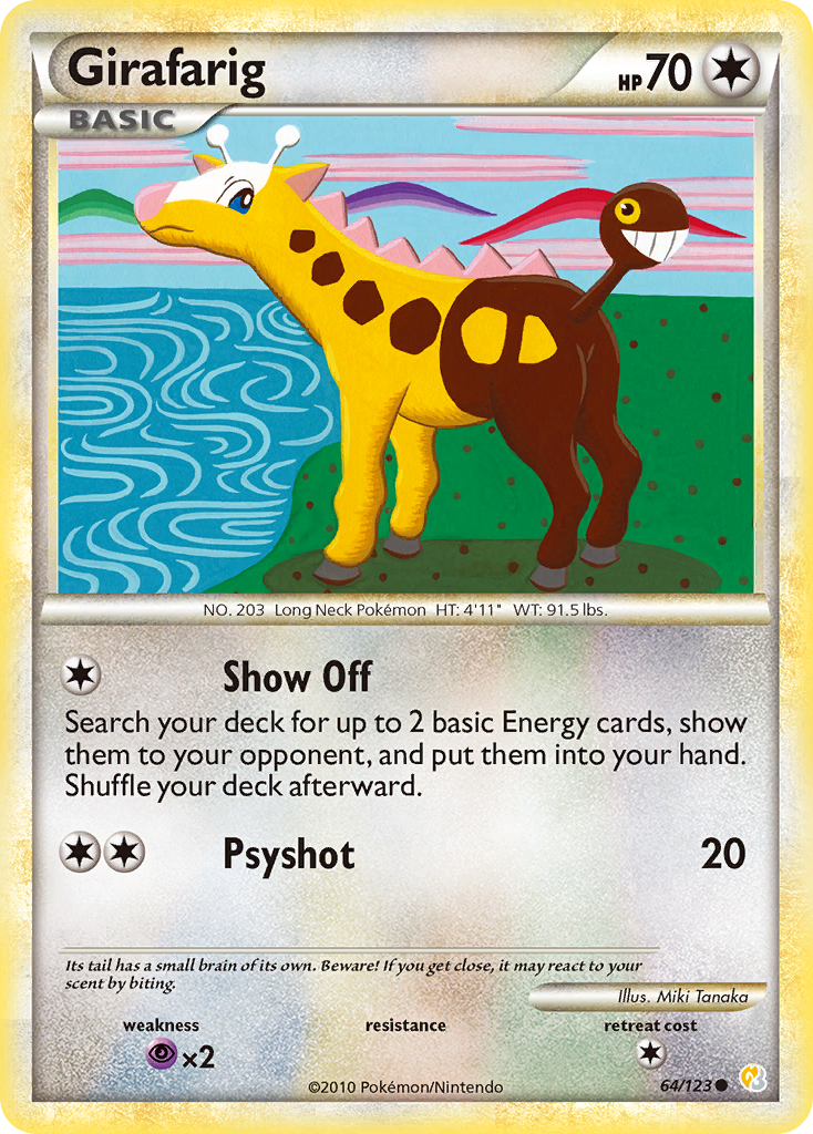 Girafarig (64/123) [HeartGold & SoulSilver: Base Set] | Jomio and Rueliete's Cards and Comics