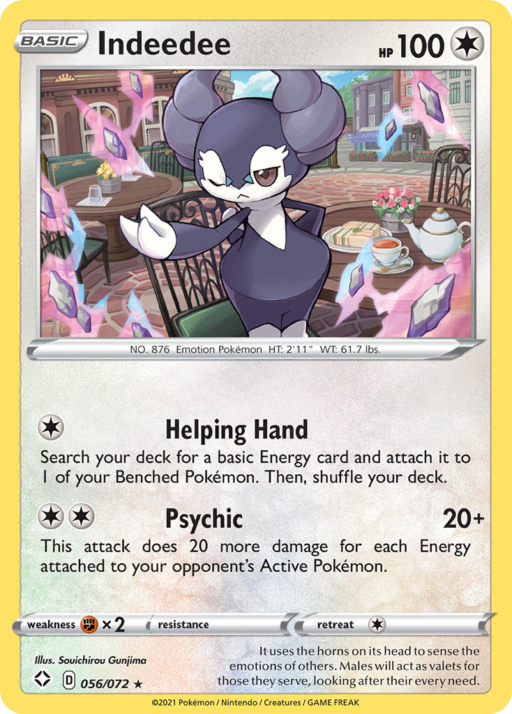 Indeedee (056/072) (Theme Deck Exclusive) [Sword & Shield: Shining Fates] | Jomio and Rueliete's Cards and Comics