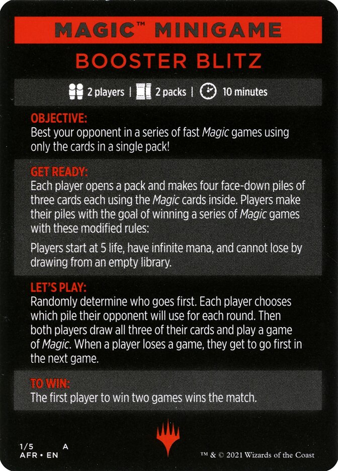 Booster Blitz (Magic Minigame) [Dungeons & Dragons: Adventures in the Forgotten Realms Minigame] | Jomio and Rueliete's Cards and Comics