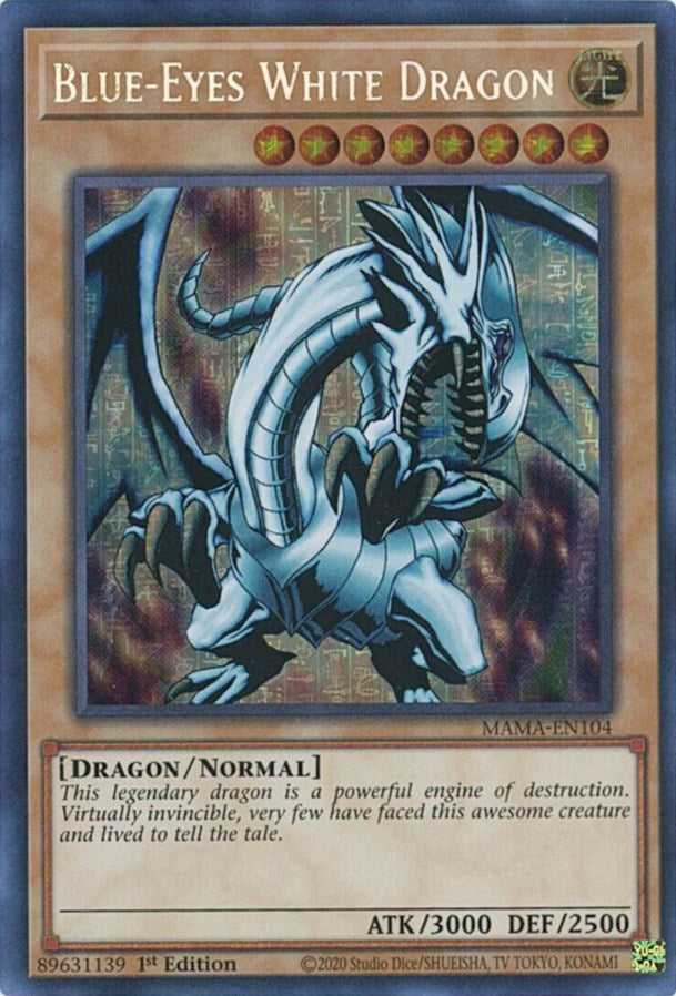 Blue-Eyes White Dragon [MAMA-EN104] Secret Pharaoh's Rare | Jomio and Rueliete's Cards and Comics