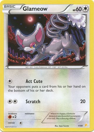 Glameow (1/30) [XY: Trainer Kit 3 - Pikachu Libre] | Jomio and Rueliete's Cards and Comics