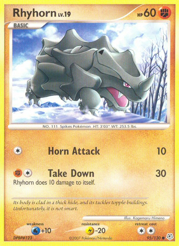 Rhyhorn (95/130) [Diamond & Pearl: Base Set] | Jomio and Rueliete's Cards and Comics