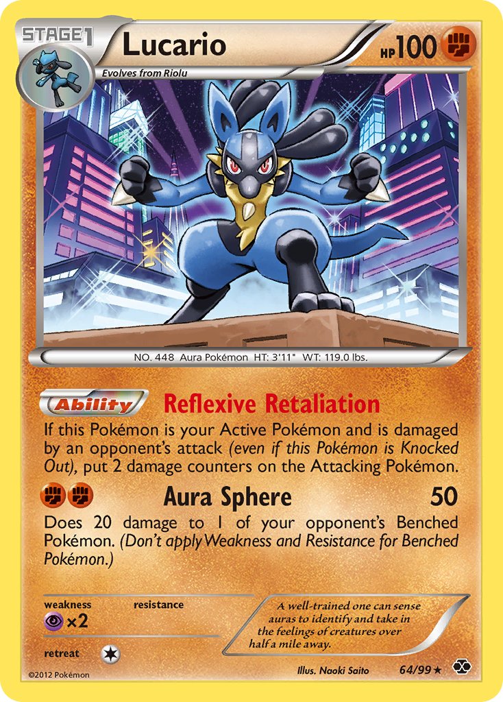 Lucario (64/99) (Cosmos Holo) (Blister Exclusive) [Black & White: Next Destinies] | Jomio and Rueliete's Cards and Comics