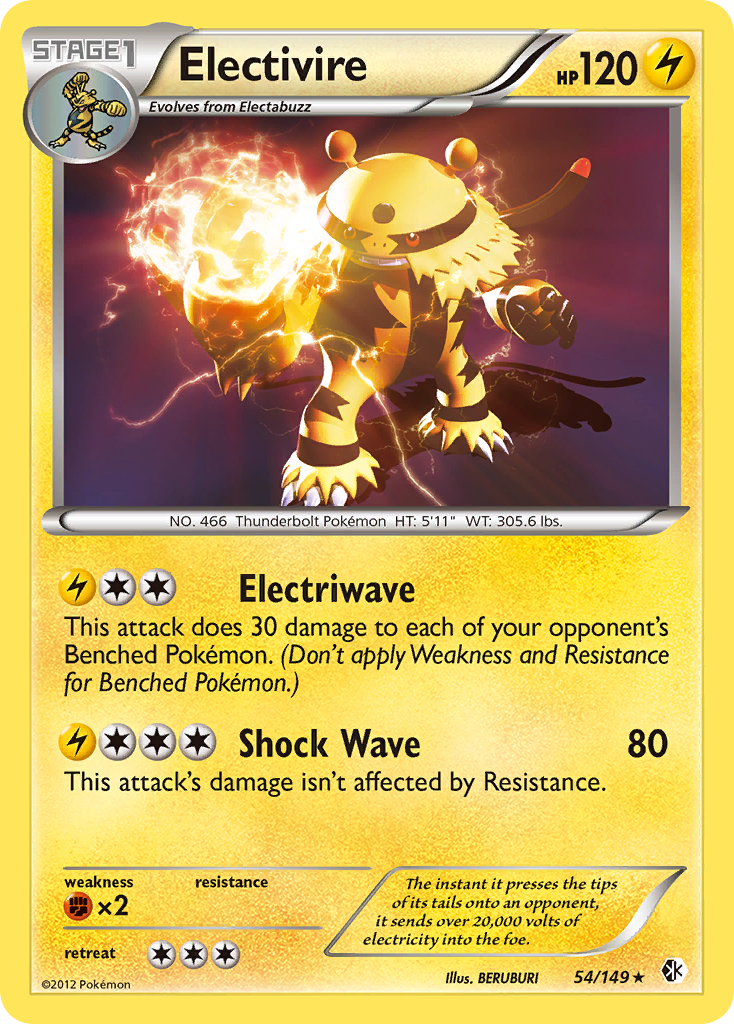 Electivire (54/149) [Black & White: Boundaries Crossed] | Jomio and Rueliete's Cards and Comics