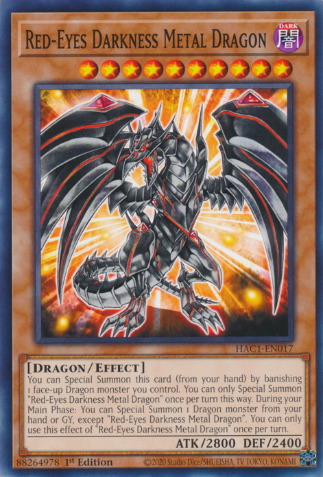 Red-Eyes Darkness Metal Dragon [HAC1-EN017] Common | Jomio and Rueliete's Cards and Comics