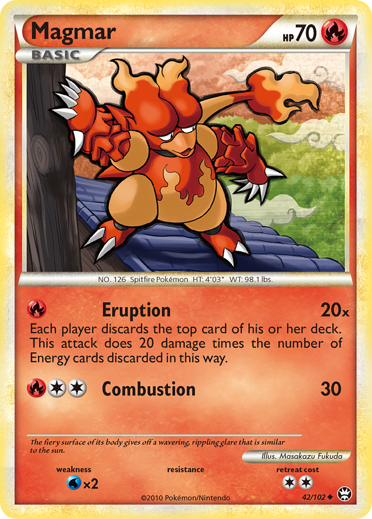 Magmar (42/102) [HeartGold & SoulSilver: Triumphant] | Jomio and Rueliete's Cards and Comics