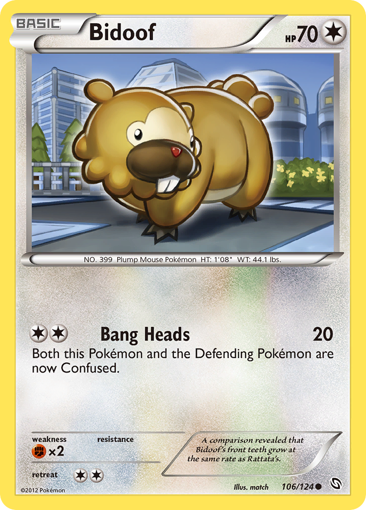 Bidoof (106/124) [Black & White: Dragons Exalted] | Jomio and Rueliete's Cards and Comics