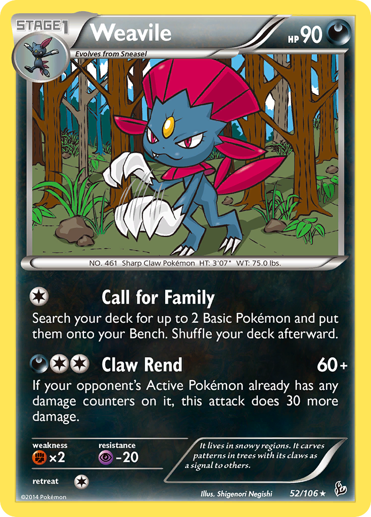 Weavile (52/106) [XY: Flashfire] | Jomio and Rueliete's Cards and Comics