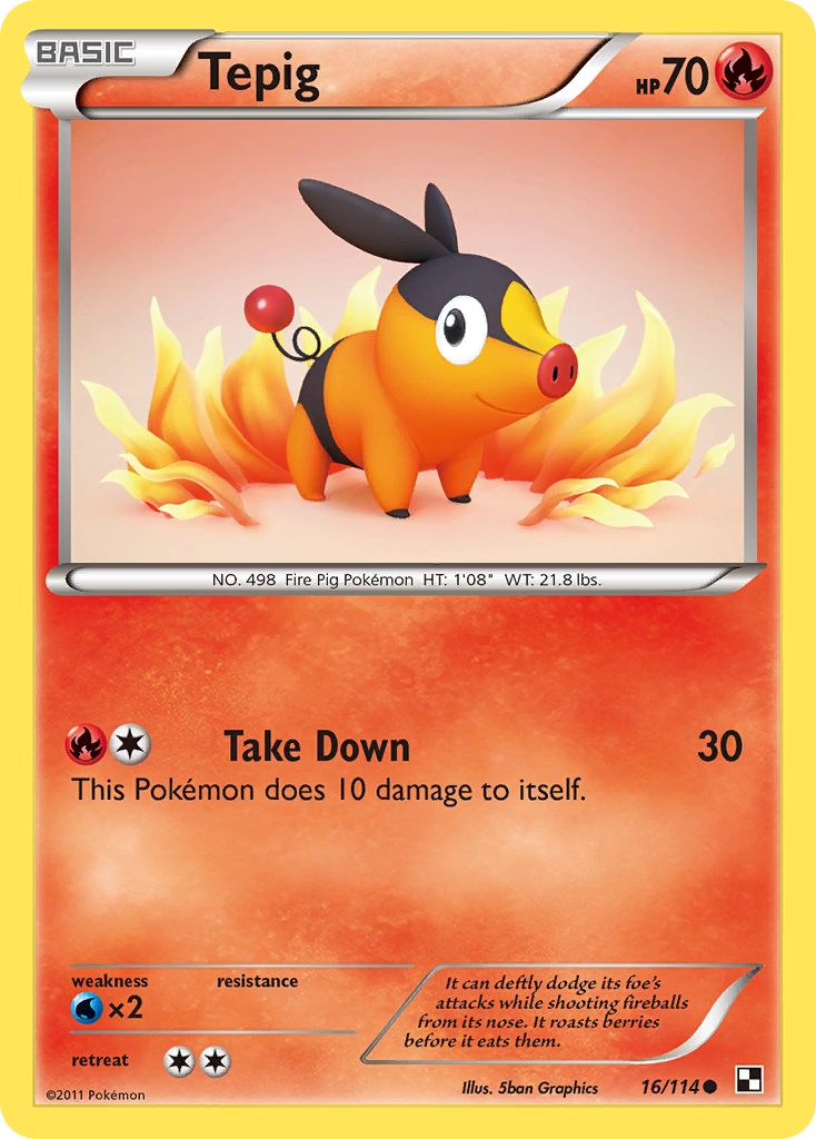 Tepig (16/114) [Black & White: Base Set] | Jomio and Rueliete's Cards and Comics