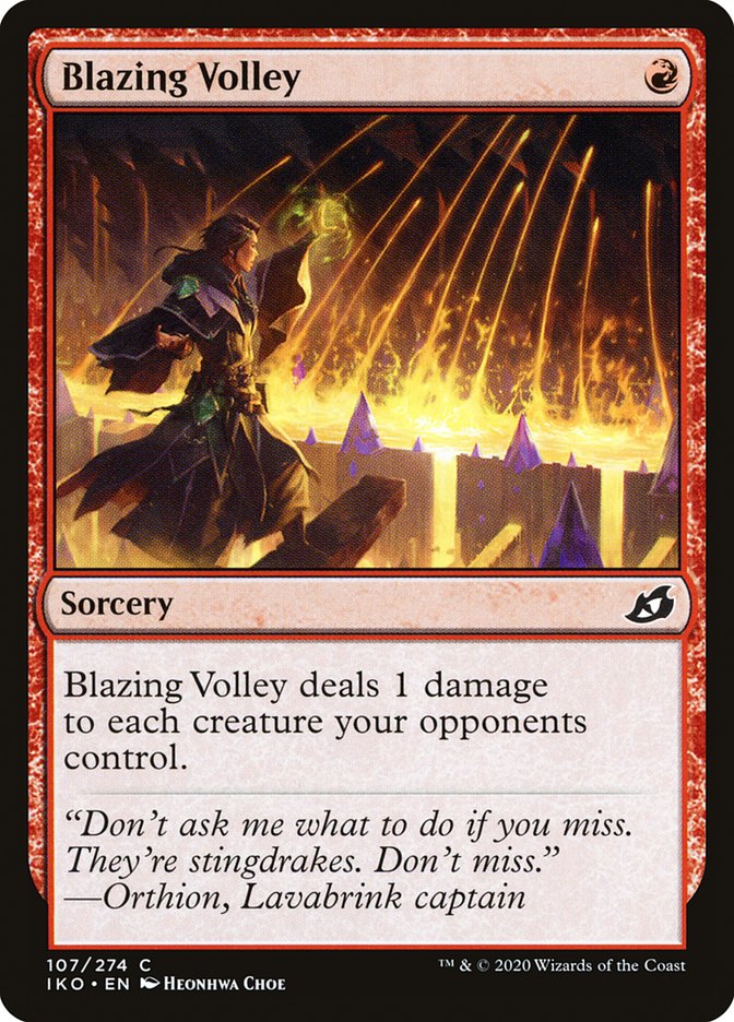 Blazing Volley [Ikoria: Lair of Behemoths] | Jomio and Rueliete's Cards and Comics