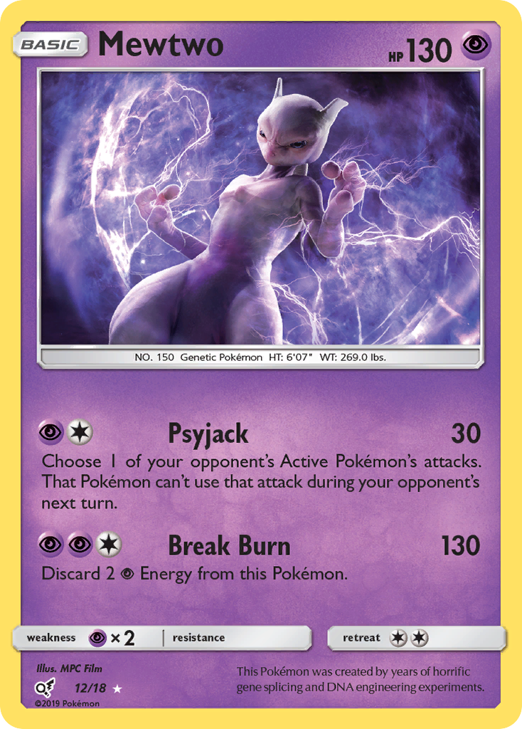 Mewtwo (12/18) [Sun & Moon: Detective Pikachu] | Jomio and Rueliete's Cards and Comics