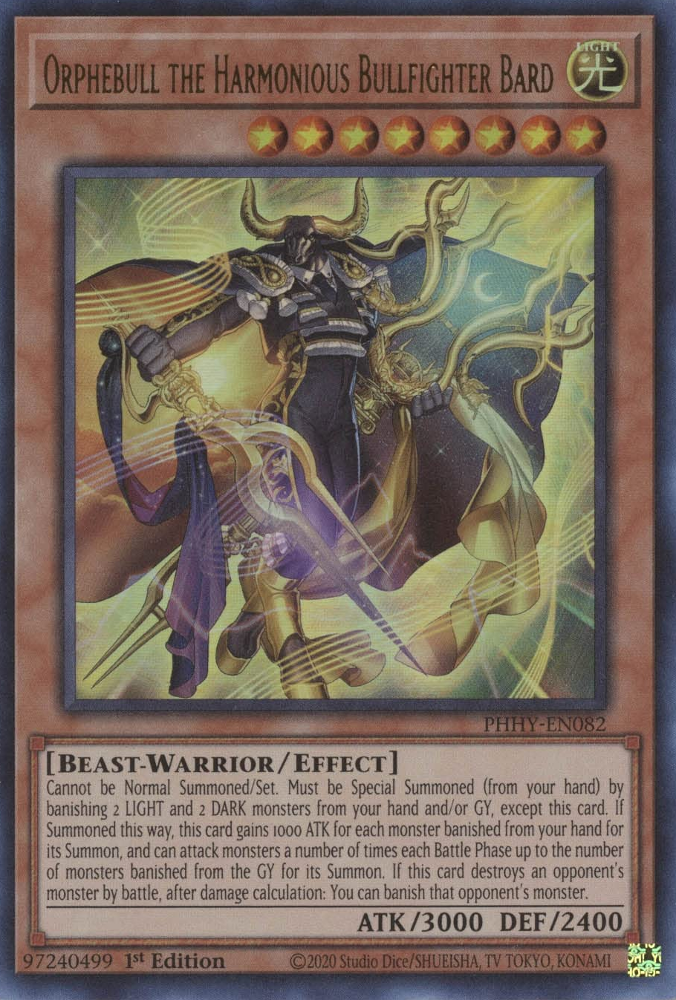 Orphebull the Harmonious Bullfighter Bard [PHHY-EN082] Ultra Rare | Jomio and Rueliete's Cards and Comics
