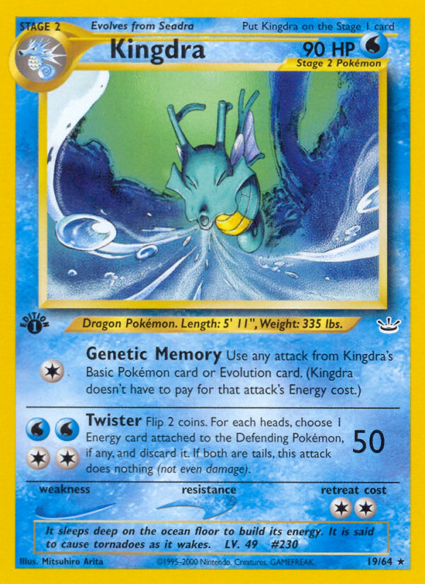 Kingdra (19/64) [Neo Revelation 1st Edition] | Jomio and Rueliete's Cards and Comics