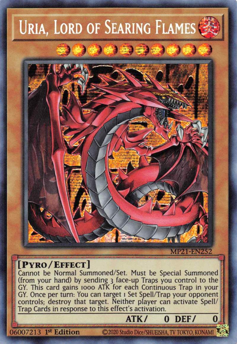 Uria, Lord of Searing Flames [MP21-EN252] Prismatic Secret Rare | Jomio and Rueliete's Cards and Comics