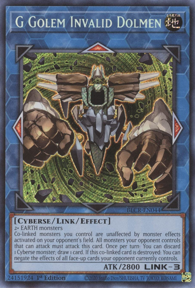 G Golem Invalid Dolmen [BLCR-EN044] Secret Rare | Jomio and Rueliete's Cards and Comics