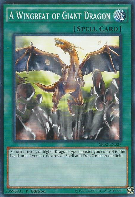 A Wingbeat of Giant Dragon [SR02-EN027] Common | Jomio and Rueliete's Cards and Comics