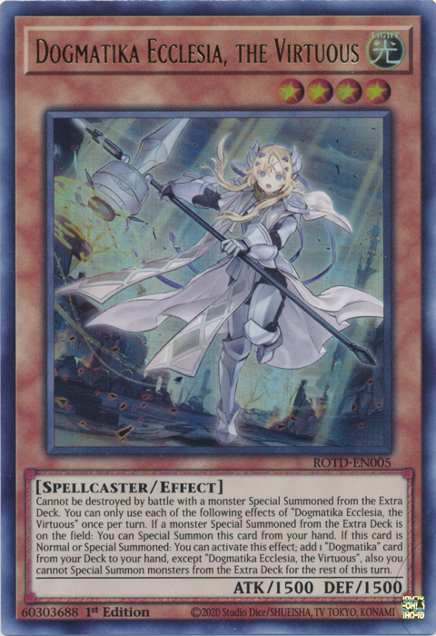 Dogmatika Ecclesia, the Virtuous [ROTD-EN005] Starlight Rare | Jomio and Rueliete's Cards and Comics