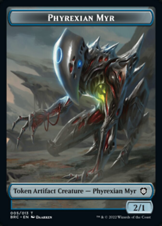 Construct (008) // Phyrexian Myr Double-Sided Token [The Brothers' War Commander Tokens] | Jomio and Rueliete's Cards and Comics