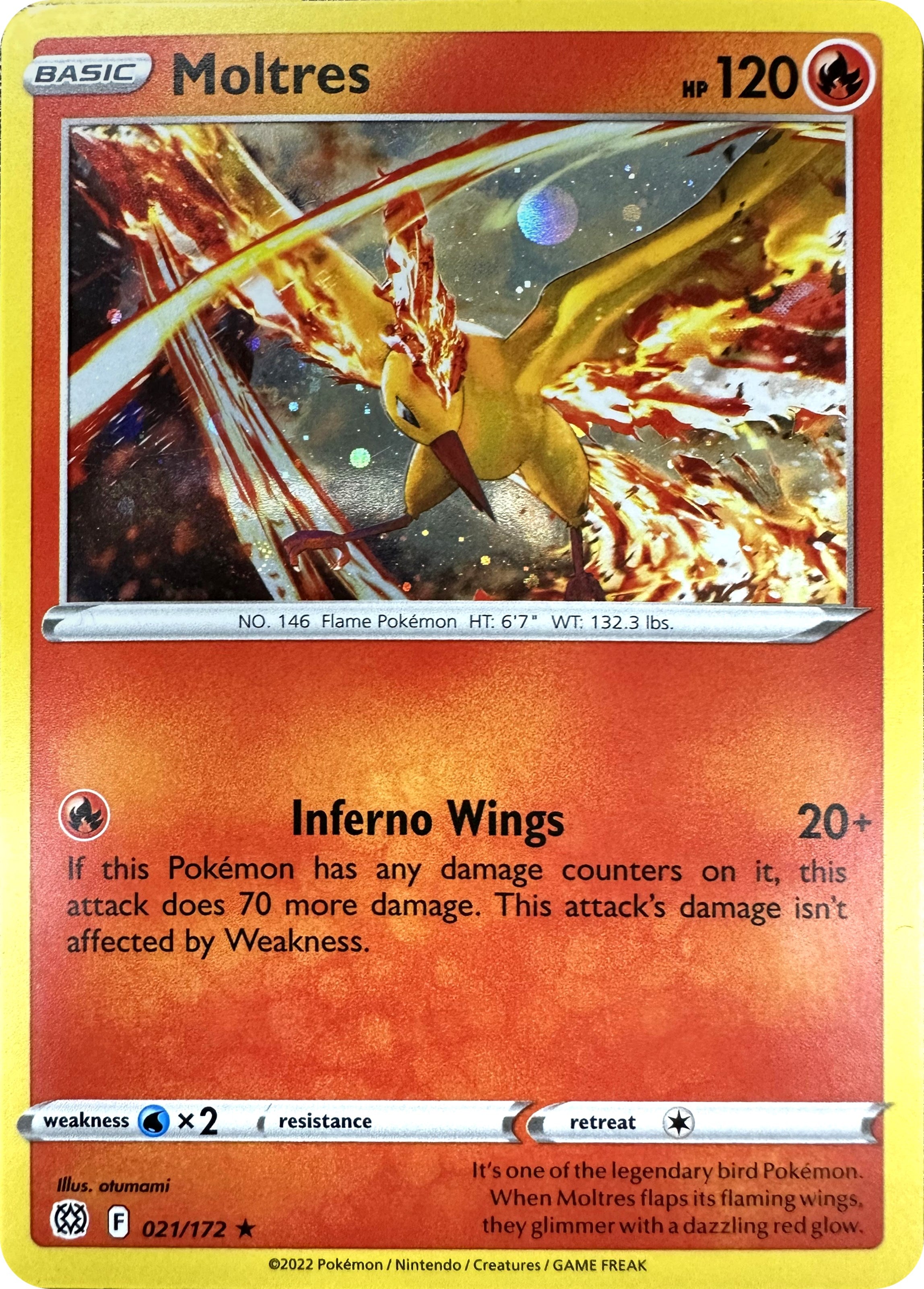 Moltres (021/172) (Cosmos Holo) [Sword & Shield: Brilliant Stars] | Jomio and Rueliete's Cards and Comics