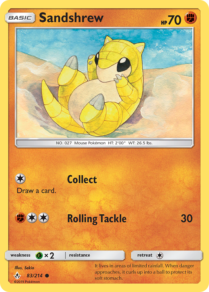 Sandshrew (83/214) [Sun & Moon: Unbroken Bonds] | Jomio and Rueliete's Cards and Comics