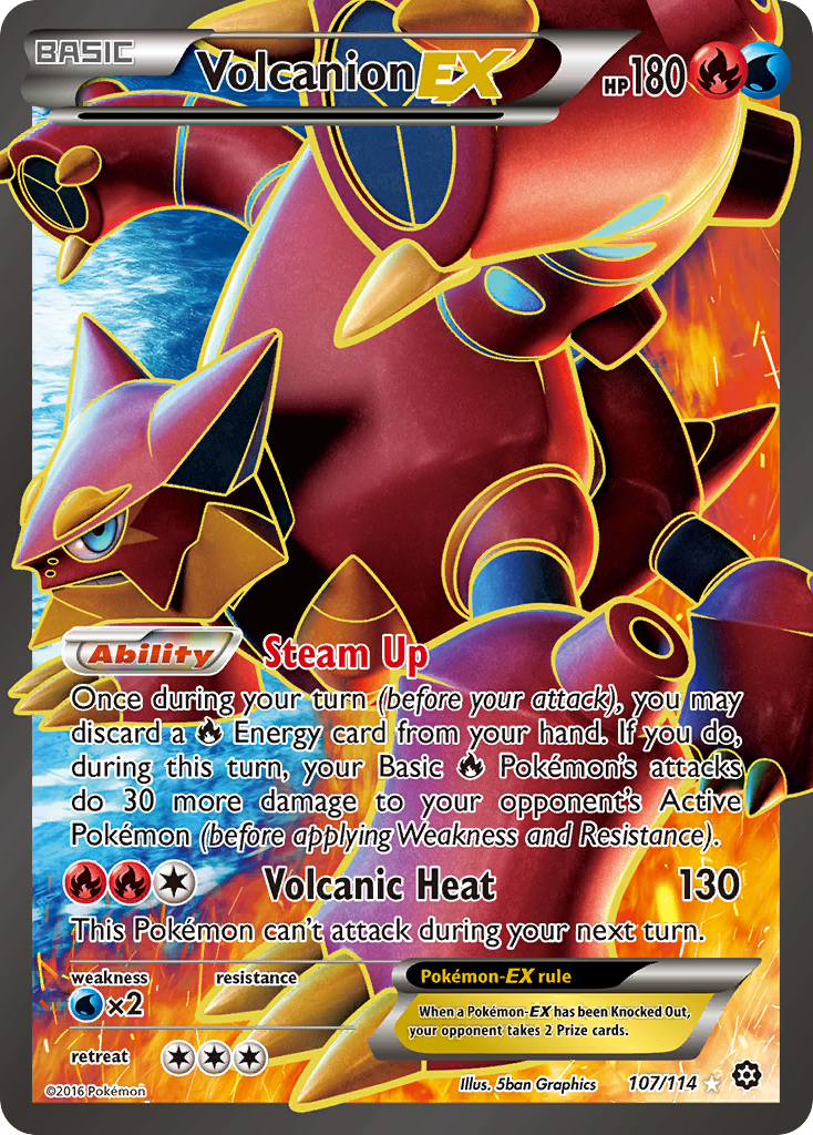 Volcanion EX (107/114) [XY: Steam Siege] | Jomio and Rueliete's Cards and Comics
