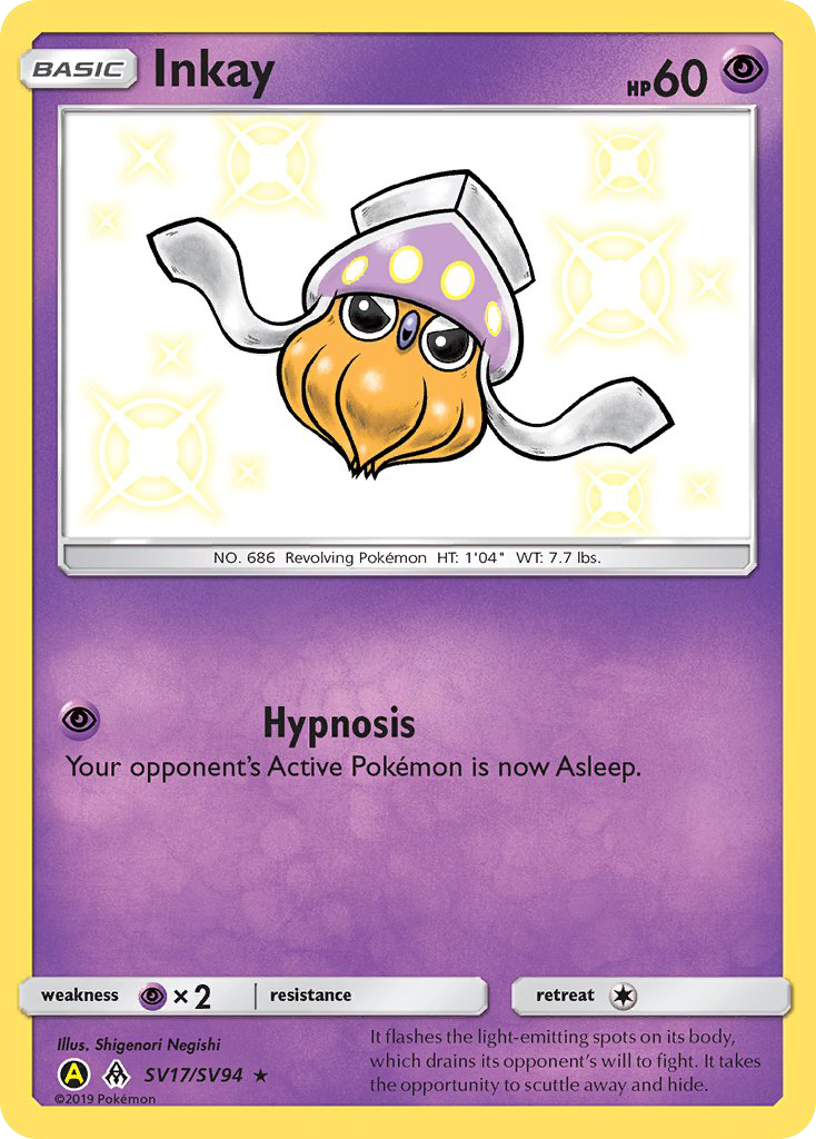 Inkay (SV17/SV94) [Sun & Moon: Hidden Fates - Shiny Vault] | Jomio and Rueliete's Cards and Comics