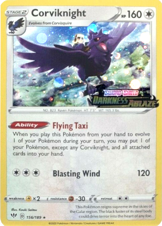 Corviknight (156/189) (Cosmos Holo) [Sword & Shield: Darkness Ablaze] | Jomio and Rueliete's Cards and Comics