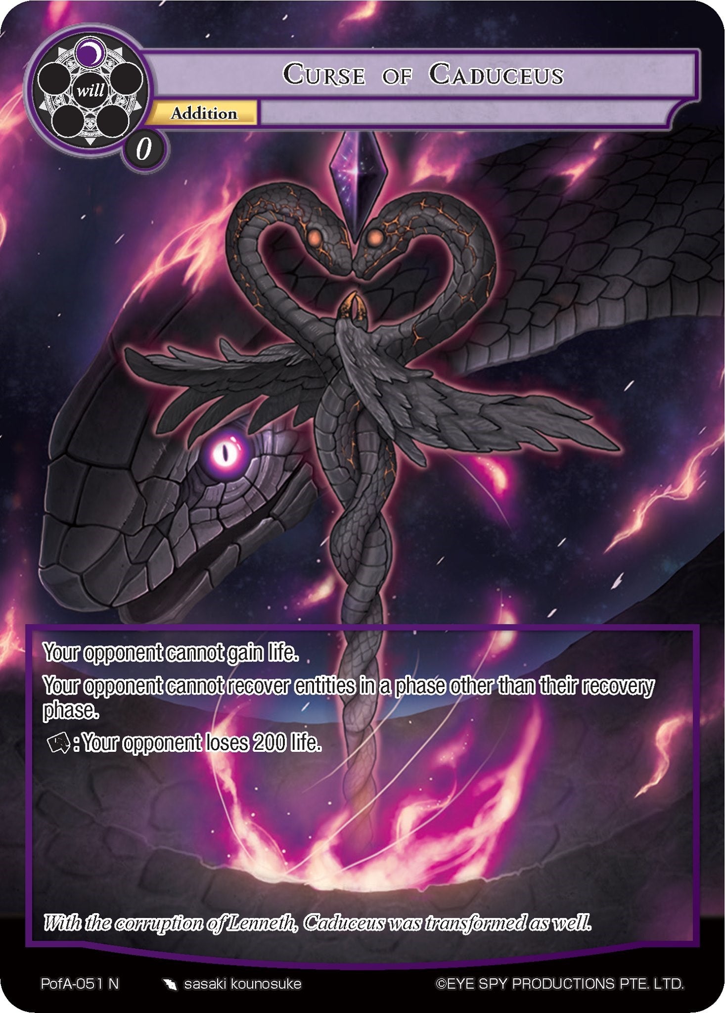 Curse of Caduceus (Full Art) (PofA-051) [Alice Origin IV: Prologue of Attoractia] | Jomio and Rueliete's Cards and Comics