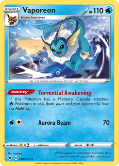 Vaporeon (030/185) [Sword & Shield: Vivid Voltage] | Jomio and Rueliete's Cards and Comics