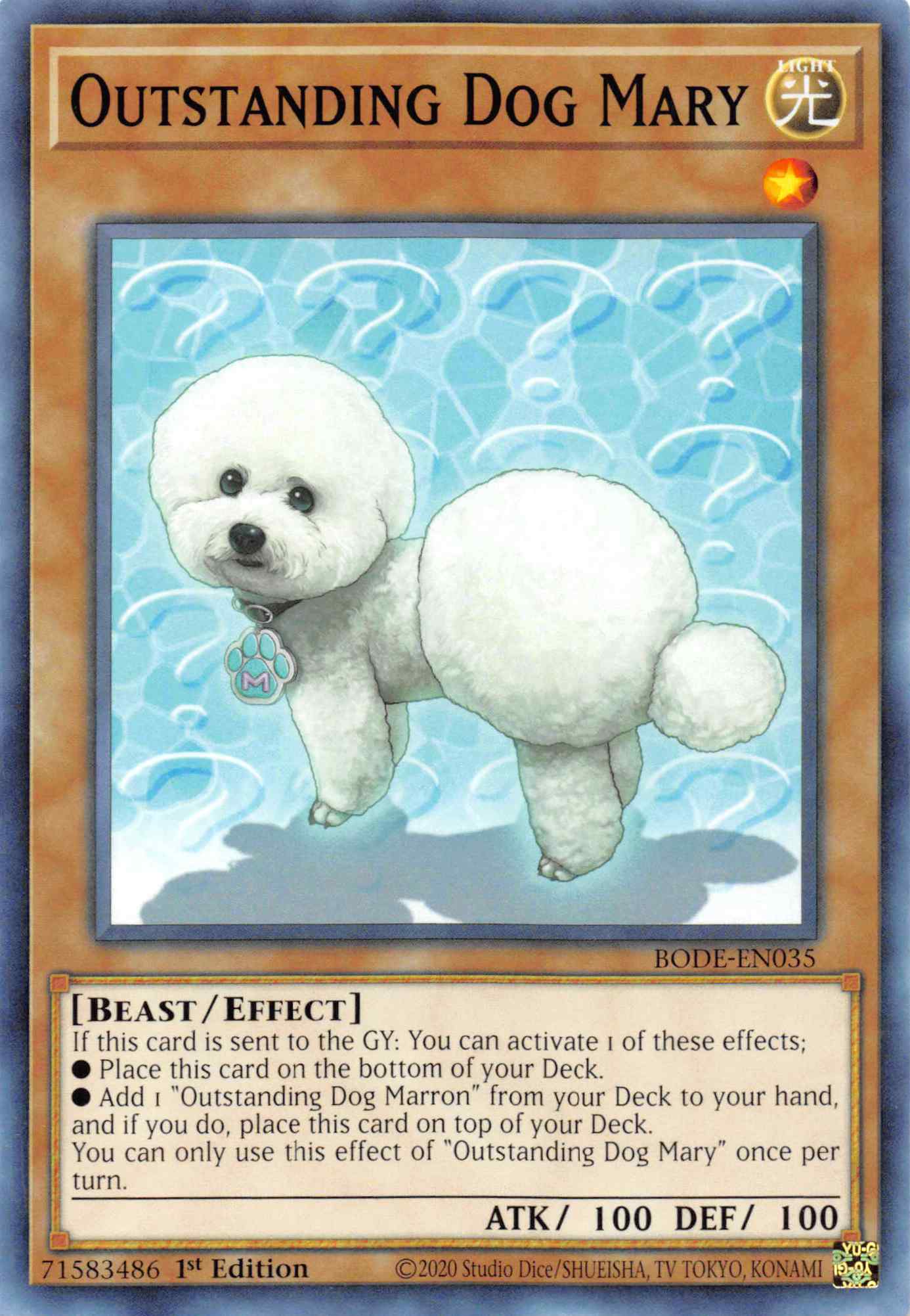 Outstanding Dog Mary [BODE-EN035] Common | Jomio and Rueliete's Cards and Comics