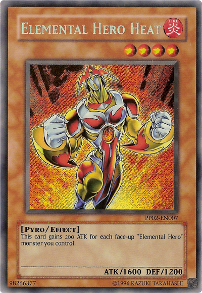 Elemental HERO Heat [PP02-EN007] Secret Rare | Jomio and Rueliete's Cards and Comics