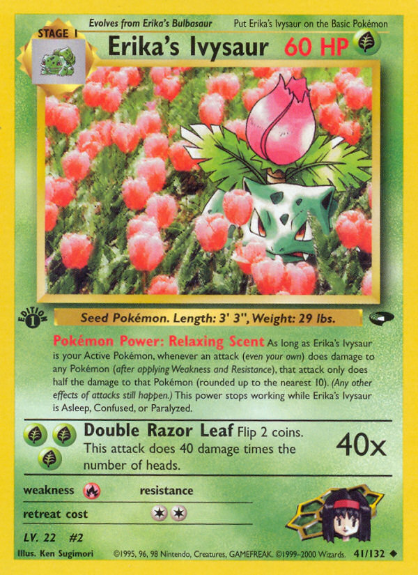 Erika's Ivysaur (41/132) [Gym Challenge 1st Edition] | Jomio and Rueliete's Cards and Comics
