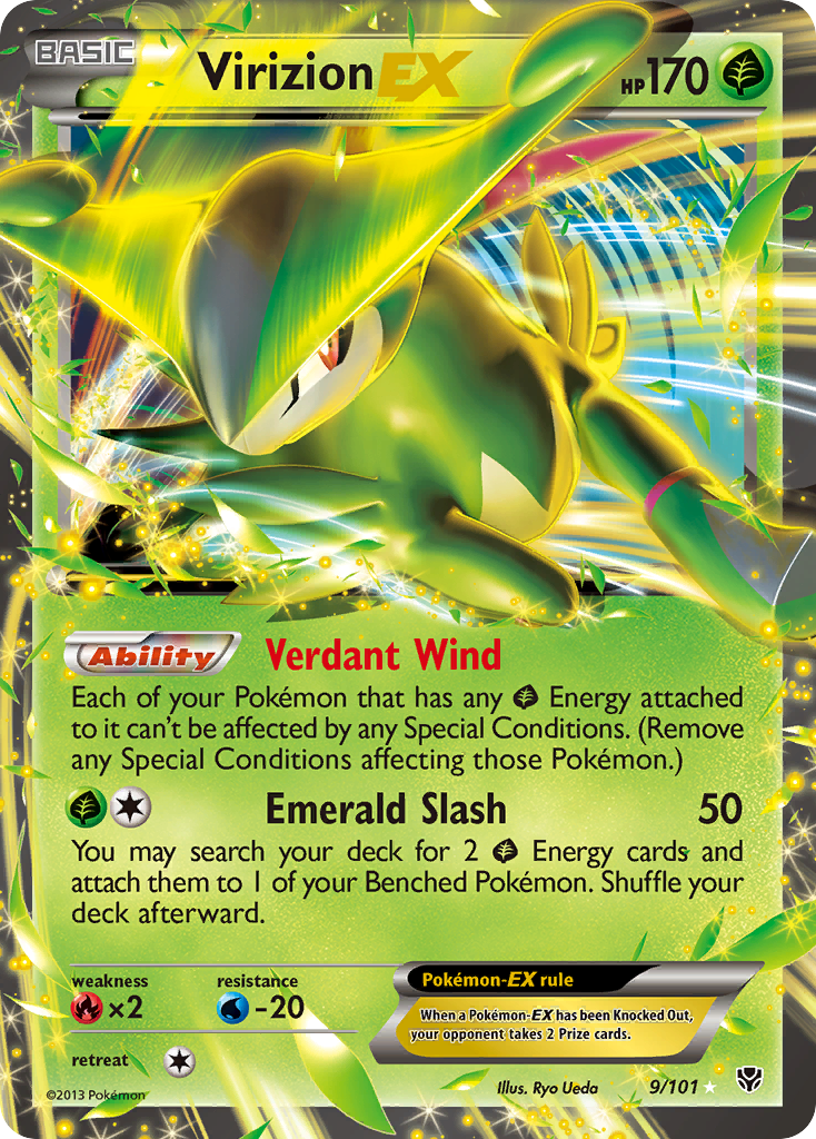 Virizion EX (9/101) [Black & White: Plasma Blast] | Jomio and Rueliete's Cards and Comics