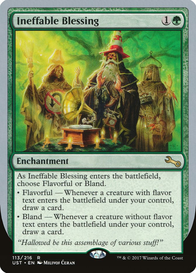 Ineffable Blessing ("choose Flavorful or Bland") [Unstable] | Jomio and Rueliete's Cards and Comics