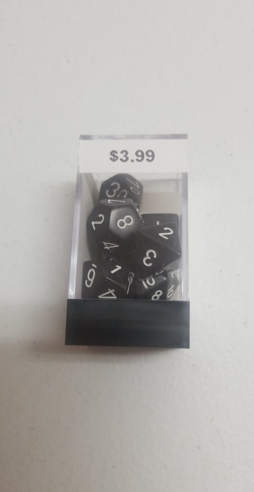 Black/White Chessex Opaque Polyhedral 7-Die Set | Jomio and Rueliete's Cards and Comics