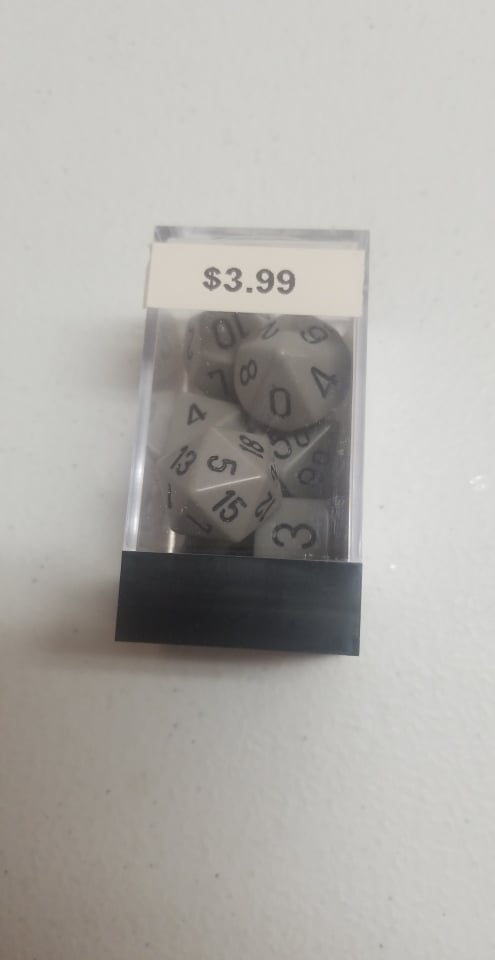 Dark Grey/ Black Chessex Opaque Polyhedral 7-Die Set | Jomio and Rueliete's Cards and Comics