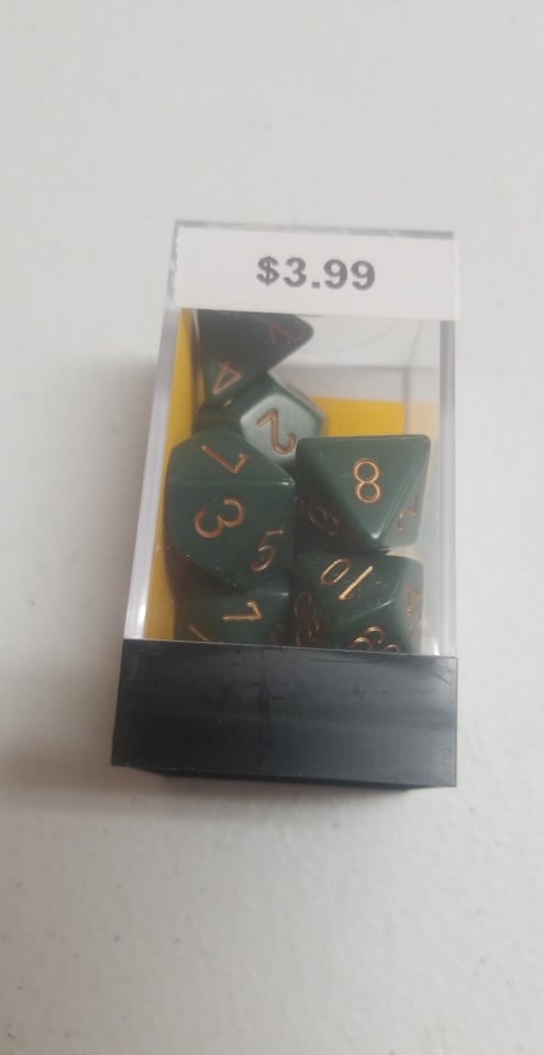 Dusty Green/Copper Chessex Opaque Polyhedral 7-Die Set | Jomio and Rueliete's Cards and Comics