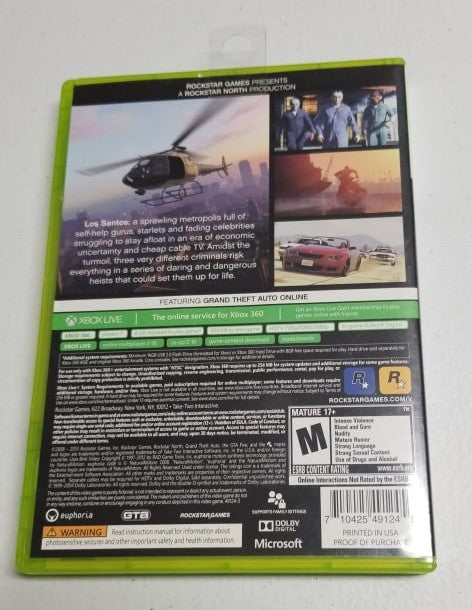 Grand Theft Auto V (Five) - Xbox 360 Video Game | Jomio and Rueliete's Cards and Comics