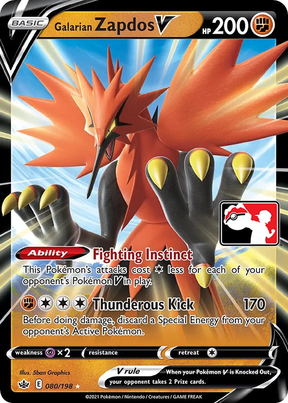 Galarian Zapdos V (080/198) [Prize Pack Series One] | Jomio and Rueliete's Cards and Comics