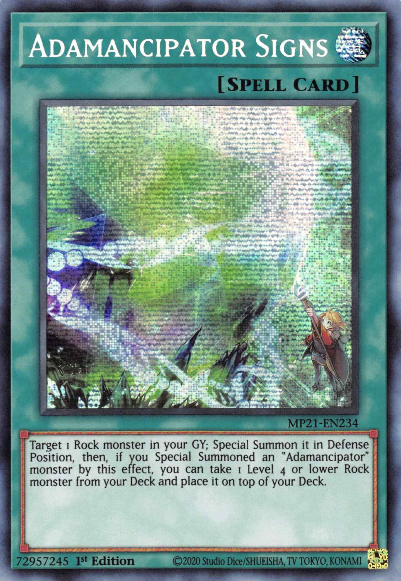 Adamancipator Signs [MP21-EN234] Prismatic Secret Rare | Jomio and Rueliete's Cards and Comics