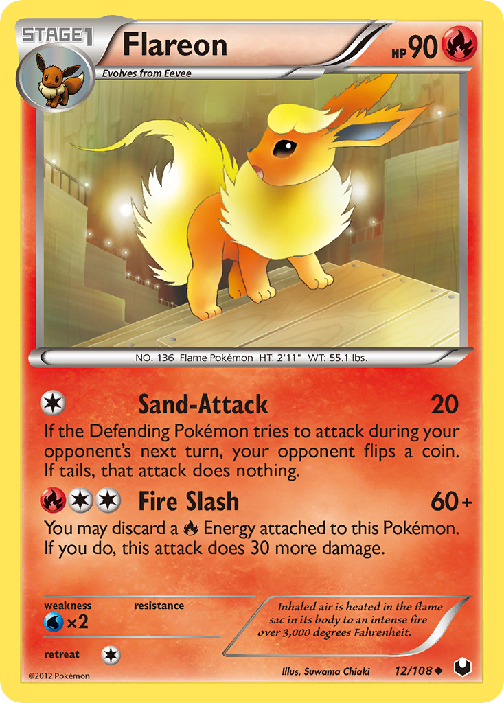 Flareon (12/108) [Black & White: Dark Explorers] | Jomio and Rueliete's Cards and Comics