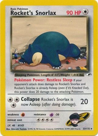 Rocket's Snorlax (33/132) [Gym Heroes Unlimited] | Jomio and Rueliete's Cards and Comics