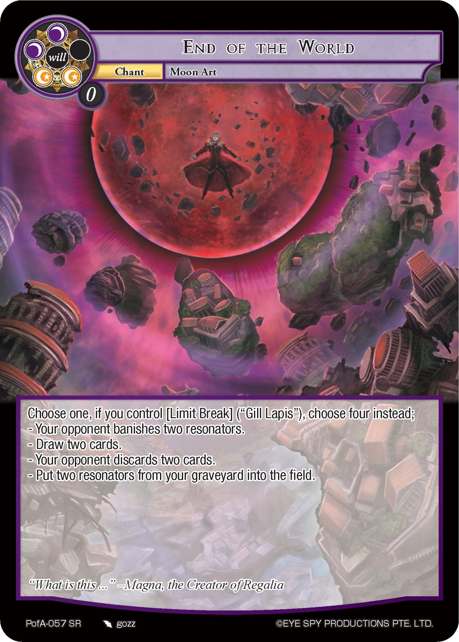 End of the World (PofA-057) [Alice Origin IV: Prologue of Attoractia] | Jomio and Rueliete's Cards and Comics