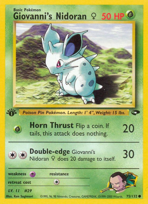 Giovanni's Nidoran (75/132) (Female) [Gym Challenge 1st Edition] | Jomio and Rueliete's Cards and Comics