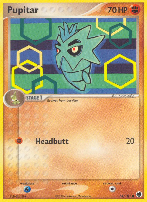 Pupitar (58/101) [EX: Dragon Frontiers] | Jomio and Rueliete's Cards and Comics