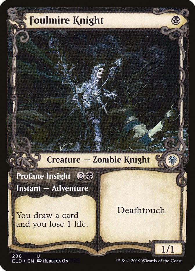 Foulmire Knight // Profane Insight (Showcase) [Throne of Eldraine] | Jomio and Rueliete's Cards and Comics