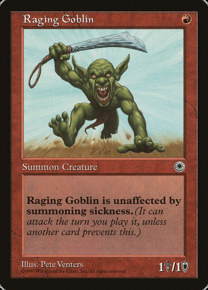 Raging Goblin (No Flavor Text) [Portal] | Jomio and Rueliete's Cards and Comics